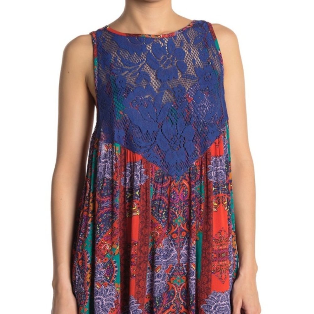 FREE PEOPLE Count Me in Trapeze Floral Dress